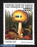 Benin 2000 Mushroom Overprint 150F, Mint NH, Nature - Mushrooms - Unused Stamps