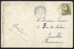 Belgique - Carte Affranchi N°166 Cachet à Date Relais "*Landelies*" /1920 Pour Bruxelles - Storia Postale