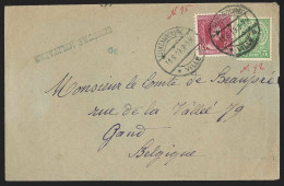 Lettre Affranchie N°92+95 Cachet à Pont Luxembourg /1919 + "CENSURE MILITAIRE" + "LETTRE PARVENUE OUVERTE A LA CENSURE"  - 1914-24 Maria-Adelaide
