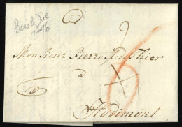 Belgique - Lettre Datée De Bois-le-Duc 1796 + "6" à La Craie Rouge Pour Hodimont - 1794-1814 (Période Française)