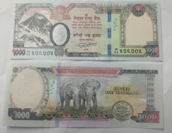 Nepal 1000 Rupees P-82 UNC Elephant Pair - Nepal