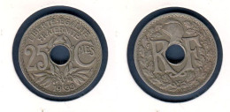 France, 25 Cmes 1933, 25 Centimes Lindauer, Gad# 380, KM# 867a, - 25 Centimes