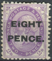 Tonga 1891 SG6 8d On 2d Violet King George I #2 MH - Tonga (1970-...)