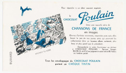 Buvard  21.7 X.12.5  Chocolat POULAIN  Chansons De France Meunier Tu Dors - Kakao & Schokolade