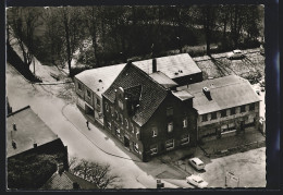 AK Beckum / Westf., Hotel Zur Post Aus Der Vogelschau  - Beckum