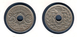 France, 25 Cmes 1938, 25 Centimes Lindauer, Gad# 381, KM# 867b, Points Avant Et Après La Date, - 25 Centimes