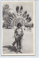 PAPUA NEW GUINEA - Papuan Warrior With Drum - REAL PHOTO - Publ. A. & K. Gibson. - Papua Nueva Guinea