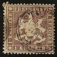 Wurttemberg      .   Michel  16-X  (2 Scans)     .  1860    .  O      .    Gestempelt - Usados