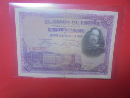 ESPAGNE 50 PESETAS 1928 Circuler (B.34) - 50 Peseten