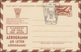 Österreich Luftpostfaltbrief LP 9 Sonderausgabe WIPA 1965 Passener SSt 3.6.65 - Andere & Zonder Classificatie