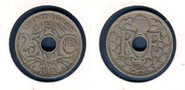 France, 25 Cmes 1918, 25 Centimes Lindauer, Gad# 380, KM# 867a, - 25 Centimes