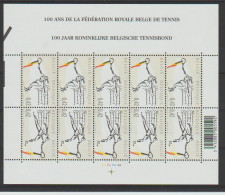 BELGIQUE 3054/55 XX 100 Ans De Fédération Royale Belge De Tennis   Feuille De 10  (5X2)  Planche 2 - Unused Stamps