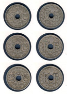 France, 25 Cmes 1917 + 1918 + 1919, 25 Centimes Lindauer, Gad# 380, KM# 867a, - 25 Centimes