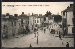 CPA Montaigu, Avenue Villebois-Mareuil, Vélorennen  - Montaigu