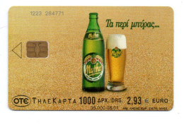 Bière Beer Muthos Télécarte Grèce Phonecard (T 364) - Grecia