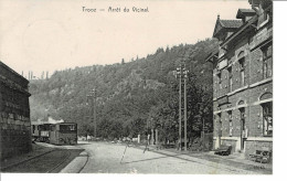 TROOZ ARRET DU VICINAL-TRAM A VAPEUR-STOOMTRAM - Trooz