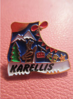 Pin's /Montagne/Sports D'Hiver / KARELLIS/ Alpinisme / Fabricant ?  /Bronze Cloisonné Peint / Vers 1980-1990     PIN5 - Andere & Zonder Classificatie
