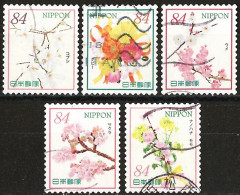 Japan 2020 - Mi 10665/69 - YT 10289/93 ( Flowers ) Complete Set - Used Stamps