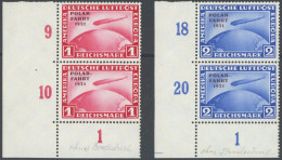 Dt. Reich 456/7I **, 1931, 1 Und 2 RM Polarfahrt In Senkrechten Paaren Aus Der Linken Unteren Bogenecke, Die Oberen Mark - Other & Unclassified