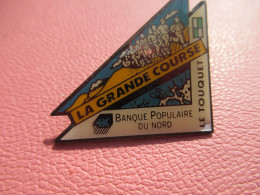 Pin's /Motos /La Grande Course/Le Touquet/Banque Populaire /IMI Paris  /Bronze Peint époxy/ Vers 1980-1990     PIN7 - Motorbikes