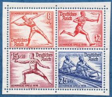 Germany 1936 Olympic Games Berlin 4-block Of 8, 12, 15 & 25 Pf MNH From Block Issue, Slight Foxing - Summer 1936: Berlin