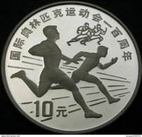 CHINA 10 Yuan 1993 Proof - Silver - Summer Olympics - Running - China