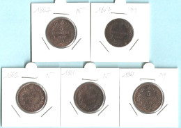 ** ITALIE Royaume - 5 Centesimi 1861 - 1867 - Lot De 5 Pièces Différentes ** - 1861-1878 : Victor Emmanuel II.