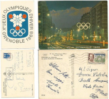 Winter Olympics 1968 Grenoble Ville Olympique ADV Promo PPC 17aug67 + Official Logo Pcard 15feb68 - X Italy - Olympische Spiele