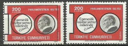 Turkey; 1977 100th Anniv. Of The Parliament 200 K. ERROR "Shifted Print (Black Color)" - Ongebruikt