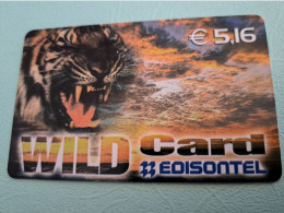 ITALIA/ITALY  PREPAID/ TIGRE / TIGER/ WILD CARD /BIG CATS /  € 5,16   / LYON/ / USED CARD       **17029** - Collezioni