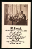 AK Mutter Liest Ein Buch, Gedicht Mutterlieb Zum Muttertag  - Fête Des Mères