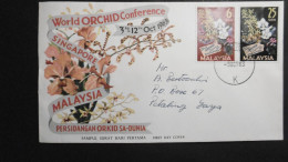 Malaysia Mi. 4/5 FDC 3.10.1963-Orchideenkonferenz- Nach Petahing Adressiert - Federated Malay States