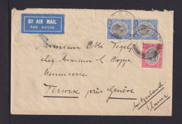 15 C. Und 2x 20 C. Auf Luftpostbrief 1935 Ab Moshi Nach Geneve - Tanganyika (...-1932)