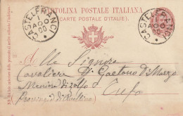 Italy. A225. Castelfranci . 1900. Annullo Grande Cerchio CASTELFRANCI Su Cartolina Postale - Marcofilía