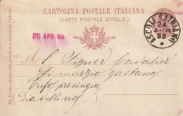 Italy. A225. Ascoli Satriano. 1899. Annullo Grande Cerchio ASCOLI SATRIANO Su Cartolina Postale - Marcofilía