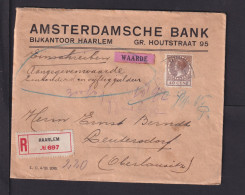 1925 - 40 C. Auf Einschreib-Wertbrief Ab Haarlem Nach Leutersdorf - Covers & Documents