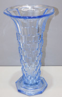 -JOLI VASE VERRE BLEU ART DECO COLLECTION Déco Pour FLEURS     E - Vases