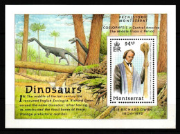 Montserrat Block 63 Postfrisch Prähistorische Tiere Dinosaurier #HR196 - Montserrat