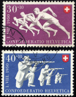 SCHWEIZ BUNDESPOST 548/9 O, 1950, 30 C. Kurzstreckenlauf Und 40 C. Sportschießen, 2 Prachtwerte, Mi. 43.- - Oblitérés