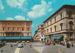 RIETI PIAZZA VITTORIO EMANUELE ALBERGO QUATTRO STAGIONI ANIMATA VIAGGIATA A 1969 - Rieti