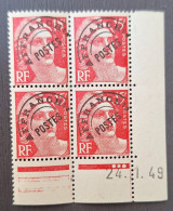 France 1949/51 N°104 En Bloc De 4  24/1/49 ** TB Cote 8€ - 1950-1959