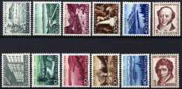 SCHWEIZ BUNDESPOST 597-601,613-17 **, 1954/5, Pro Patria, 2 Prachtsätze, Mi. 27.- - Nuevos