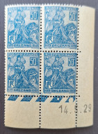 France 1929 N°257 En Bloc De 4  14/5/29 **TB Cote 20€ - ....-1929