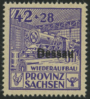 DESSAU IIIADD **, 1946, 42 Pf. Wiederaufbau, Gezähnt, Mit Doppeltem Aufdruck, Pracht, Gepr. Zierer - Otros & Sin Clasificación