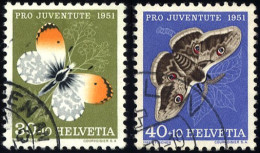 SCHWEIZ BUNDESPOST 564/5 O, 1951, 30 Und 40 C. Schmetterlinge, 2 Prachtwerte, Mi. 27.- - Oblitérés