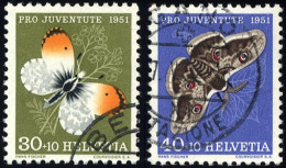SCHWEIZ BUNDESPOST 564/5 O, 1951, 30 Und 40 C. Schmetterlinge, 2 Prachtwerte, Mi. 27.- - Oblitérés