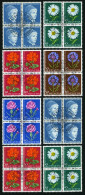 SCHWEIZ BUNDESPOST 786-90x,y  VB O, 1963, Pro Juventute, Beide Papiere, In Viererblocks Mit Zentrischen Ersttags-Sonders - Used Stamps