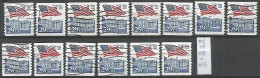 USA 1992 Flag Over White House C.29 COIL Used SC.# 2609 Wide Series Of Plate Numbers From 1 To 13 + 16 !!! - Rollenmarken (Plattennummern)