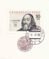 Czechoslovakia 1992, Mi 3110, Block 96, Jan Amos Komenský, Unesco, Used, CTO - Used Stamps