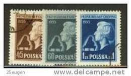 POLAND 1954 MICHEL 879-881  USED - Usati